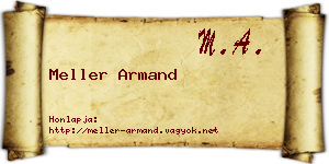 Meller Armand névjegykártya
